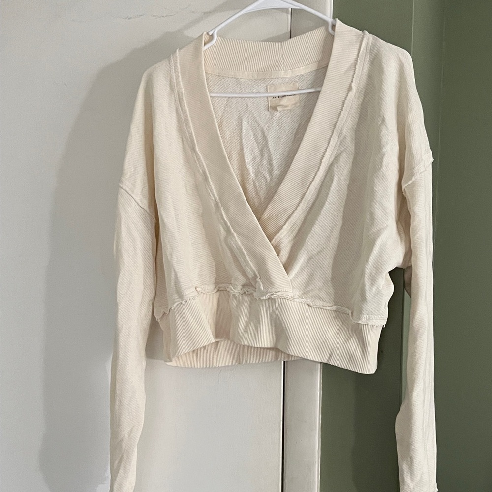 Cream Women's Wrap Top